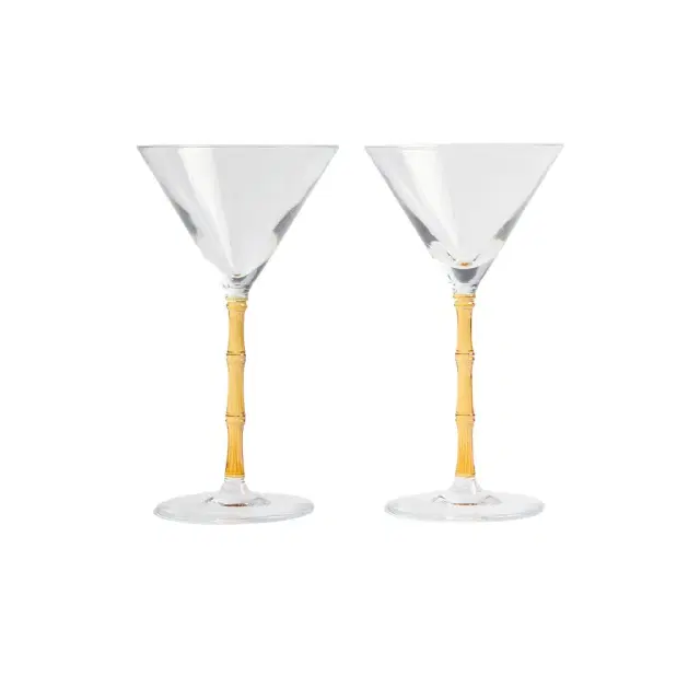 La DoubleJ Bamboo Martini Glasses Set Of 2