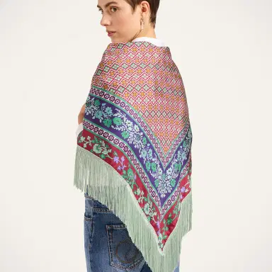 La DoubleJ Reversible Fringe Foulard 90 | Thumbnail 2