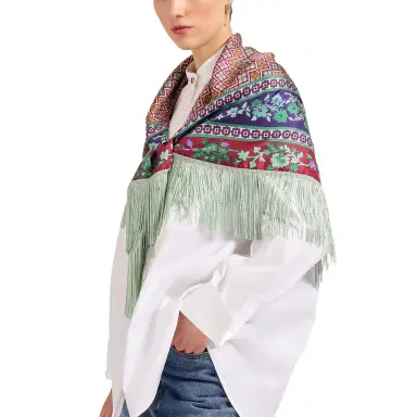 La DoubleJ Reversible Fringe Foulard 90 | Thumbnail 1