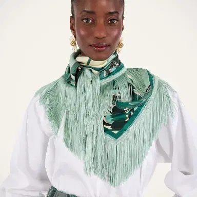 La DoubleJ Reversible Fringe Foulard 90 | Thumbnail 2 La DoubleJ Reversible Fringe Foulard 90 | Thumbnail 2