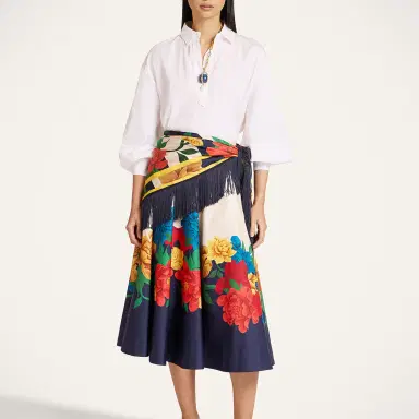 La DoubleJ Reversible Fringe Foulard 90 | Thumbnail 2 La DoubleJ Reversible Fringe Foulard 90 | Thumbnail 2