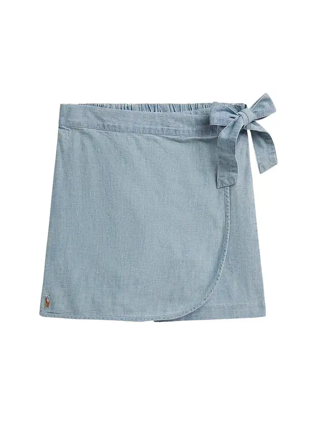 Polo Ralph Lauren Little Girl's & Girl's Chambray Wrap Skort - New Medium Wash