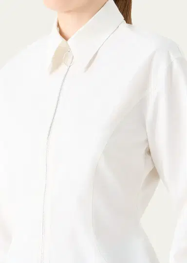 Akris punto Zip-Front Cotton Poplin Collared Shirt | Thumbnail 5 Akris punto Zip-Front Cotton Poplin Collared Shirt | Thumbnail 5