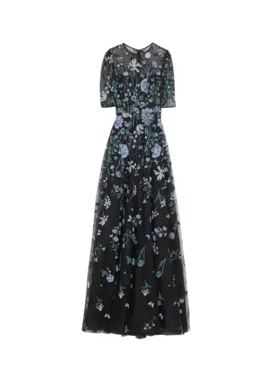Rickie Freeman for Teri Jon Embroidered A-Line Tulle Gown | Thumbnail 1 Rickie Freeman for Teri Jon Embroidered A-Line Tulle Gown | Thumbnail 1