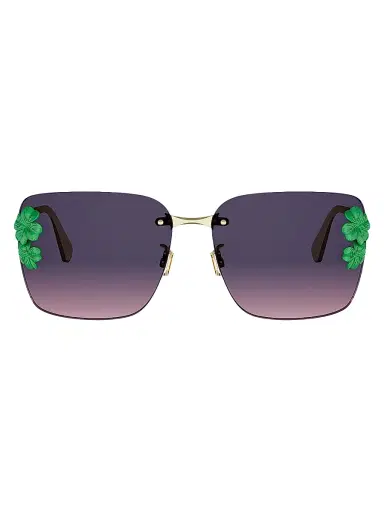 Dior Women's Clover S2U 62MM Oversized Sunglasses - Shiny Gold Gradient Bordeaux | Thumbnail 2
