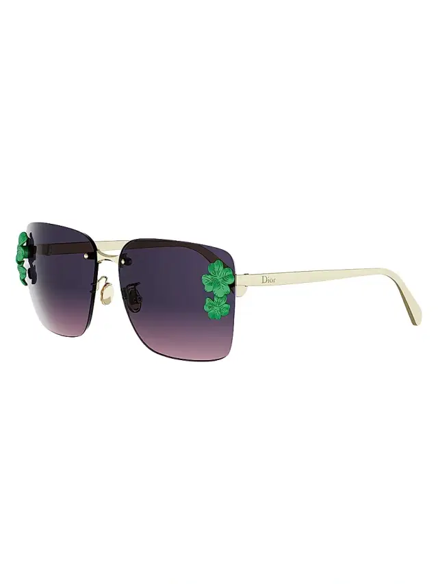 Dior Women's Clover S2U 62MM Oversized Sunglasses - Shiny Gold Gradient Bordeaux
