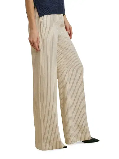 Favorite Daughter Women's The Fine Line Striped Wide-Leg Pants - Cream Pinstripe - Size 14 | Thumbnail 5