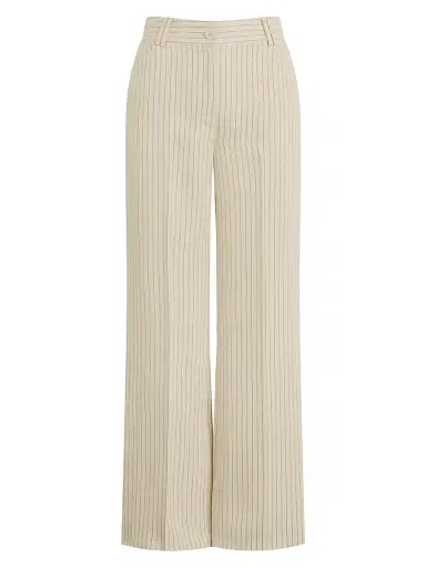 Favorite Daughter Women's The Fine Line Striped Wide-Leg Pants - Cream Pinstripe - Size 14 | Thumbnail 1