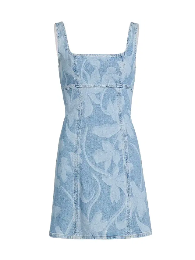 Women's Altadena Floral Cotton Denim Sheath Minidress - Floral Laser