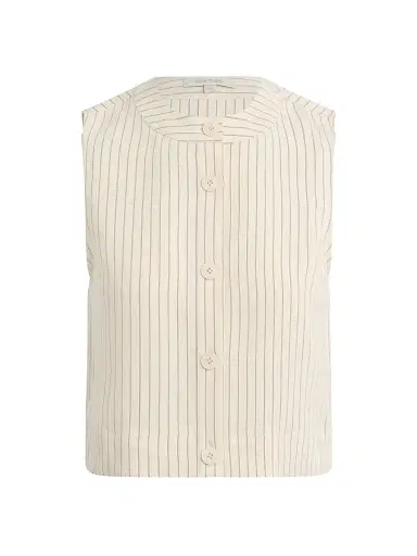 Favorite Daughter Women's The Fine Line Striped Crop Top - Cream Pinstripe - Size XL | Thumbnail 1