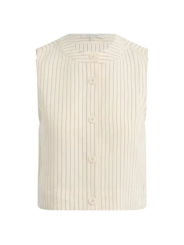 Favorite Daughter Women's The Fine Line Striped Crop Top - Cream Pinstripe