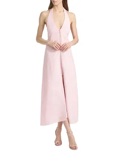 LoveShackFancy Women's Lovis Linen Button-Front Midi-Dress - Potpourri Pink - Size XL | Thumbnail 2 LoveShackFancy Women's Lovis Linen Button-Front Midi-Dress - Potpourri Pink - Size XL | Thumbnail 2