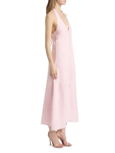 LoveShackFancy Women's Lovis Linen Button-Front Midi-Dress - Potpourri Pink - Size XL | Thumbnail 4 LoveShackFancy Women's Lovis Linen Button-Front Midi-Dress - Potpourri Pink - Size XL | Thumbnail 4