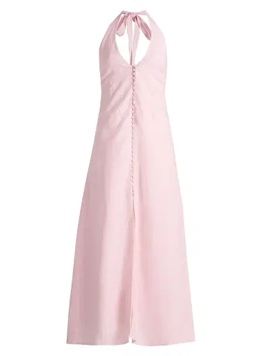 LoveShackFancy Women's Lovis Linen Button-Front Midi-Dress - Potpourri Pink - Size XL | Thumbnail 1 LoveShackFancy Women's Lovis Linen Button-Front Midi-Dress - Potpourri Pink - Size XL | Thumbnail 1