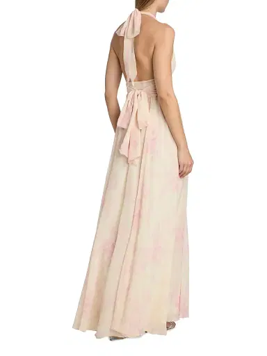 LoveShackFancy Women's Lilah Floral Silk Maxi Dress - Golden Primrose - Size Medium | Thumbnail 5