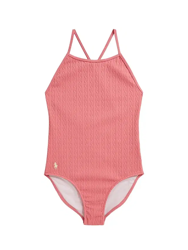 Polo Ralph Lauren Little Girl's & Girl's Mini-Cable Jacquard One-Piece Swimsuit - Desert Rose