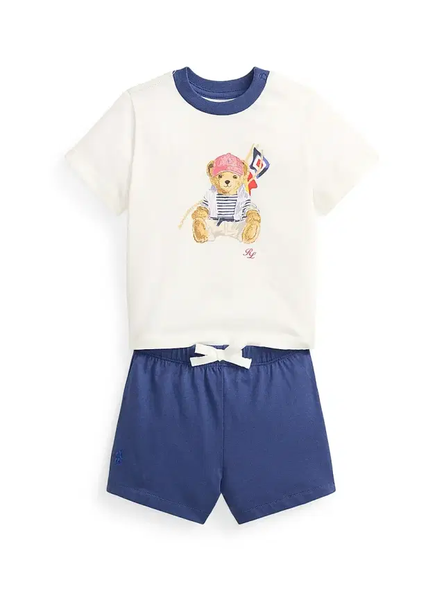 Polo Ralph Lauren Baby Boy's Polo Bear T-Shirt & Shorts Set - Deckwash White 9 Months