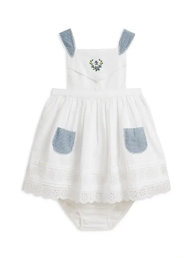 Polo Ralph Lauren Baby Girl's Eyelet Cotton Poplin Dress & Bloomers Set - Deckwash White 9 Months