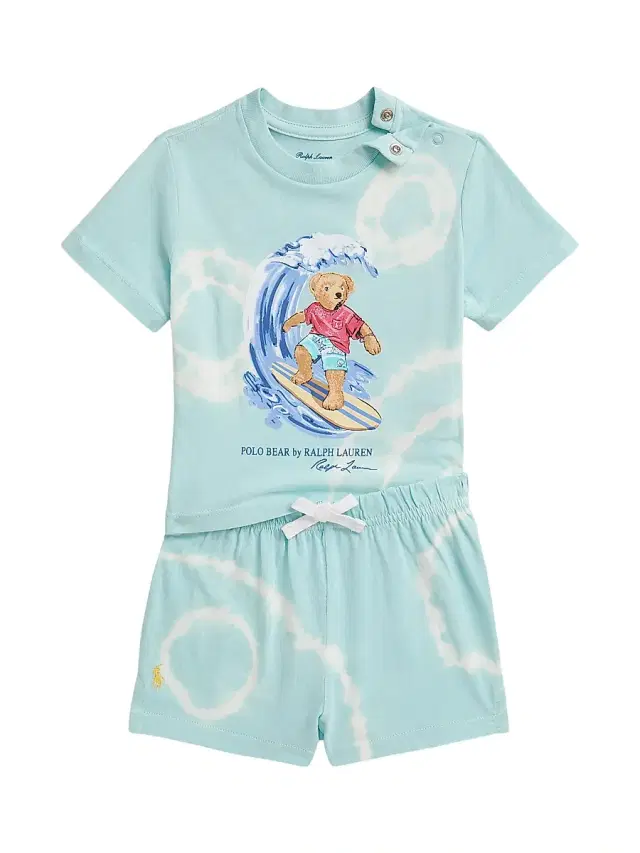 Polo Ralph Lauren Baby Boy's Polo Bear Tie-Dye T-Shirt & Shorts Set - Parakeet 9 Months