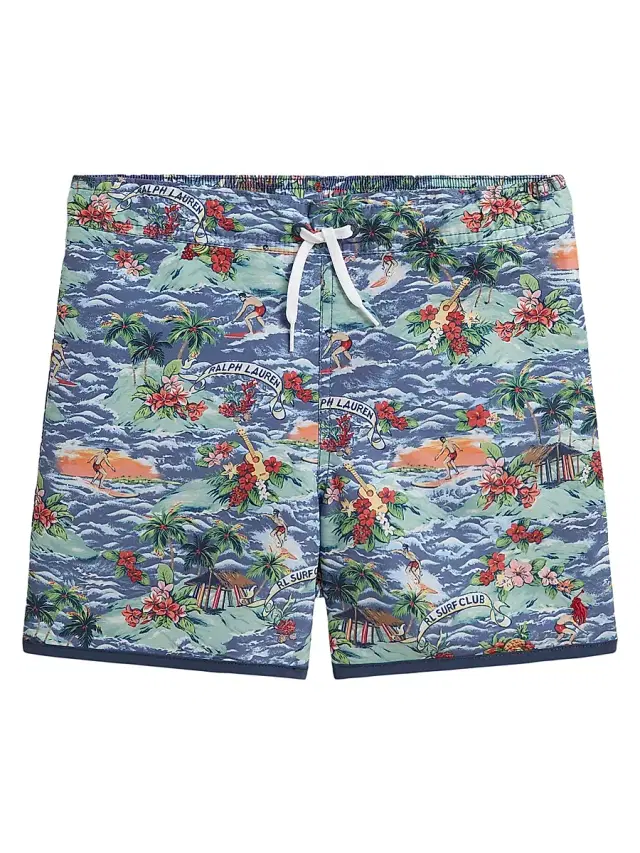 Polo Ralph Lauren Little Boy's & Boy's Tropical-Print Swim Trunks - Polo Surf Scenic Print