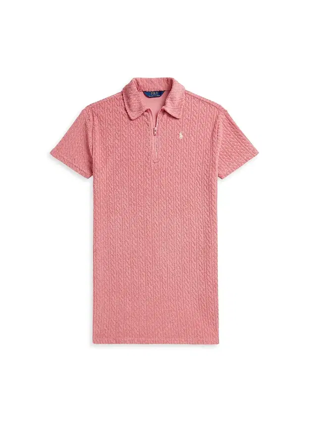 Polo Ralph Lauren Little Girl's & Girl's Cable-Knit Terry Half-Zip Polo Shirt - Desert Rose