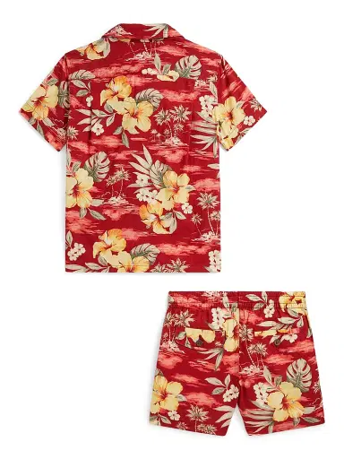 Polo Ralph Lauren Little Boy's Tropical Cotton Shirt & Shorts Set - Hibiscus Paradise | Thumbnail 2 Polo Ralph Lauren Little Boy's Tropical Cotton Shirt & Shorts Set - Hibiscus Paradise | Thumbnail 2