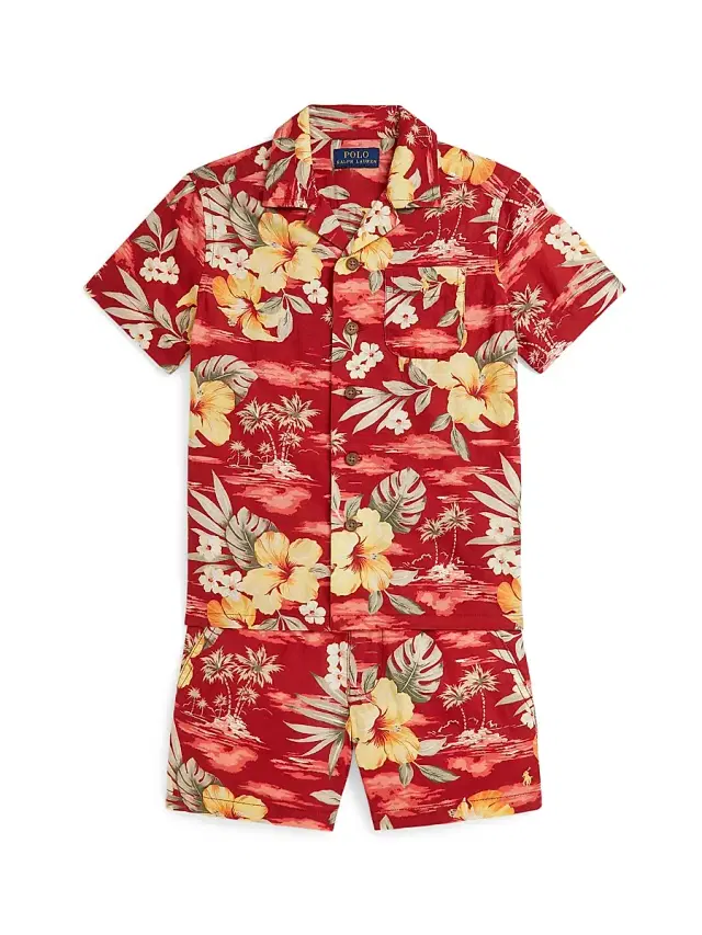 Polo Ralph Lauren Little Boy's Tropical Cotton Shirt & Shorts Set - Hibiscus Paradise