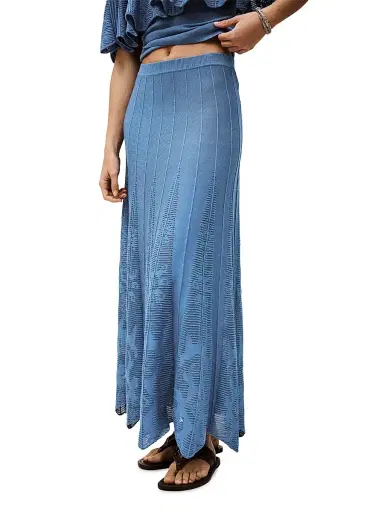 Ba&sh Women's Serta Geometric Openwork A-Line Maxi-Skirt - Orage - Size Large | Thumbnail 3