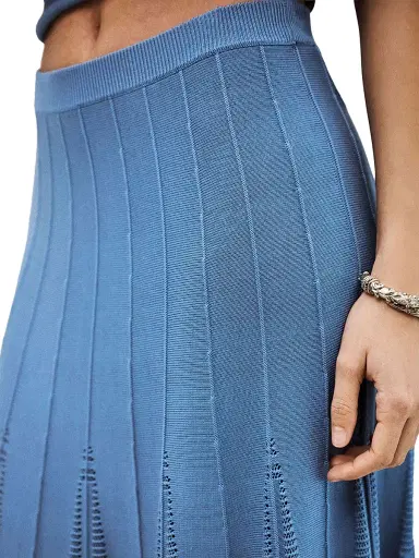 Ba&sh Women's Serta Geometric Openwork A-Line Maxi-Skirt - Orage - Size Large | Thumbnail 4