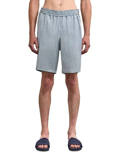 Frescobol Carioca Men's Palma Printed Stretch Silk Shorts | Thumbnail 1 Frescobol Carioca Men's Palma Printed Stretch Silk Shorts | Thumbnail 1