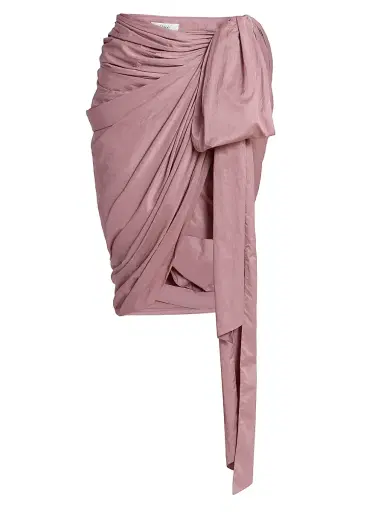 Chloé Women's Draped Wrap-Style Knee-Length Skirt - Ginger Brown | Thumbnail 1