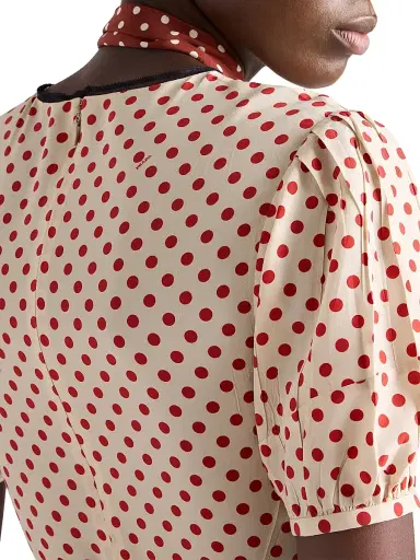 Prada Women's Polka-Dot Marocain Dress - Red Multi - Size 10 | Thumbnail 5 Prada Women's Polka-Dot Marocain Dress - Red Multi - Size 10 | Thumbnail 5