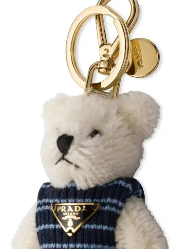 Prada Women's Teddy Bear Key Ring Charm with Metal Ring | Thumbnail 3 Prada Women's Teddy Bear Key Ring Charm with Metal Ring | Thumbnail 3