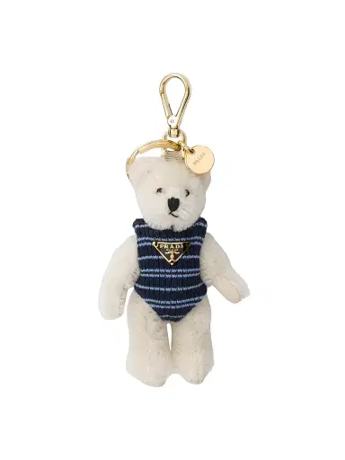 Prada Women's Teddy Bear Key Ring Charm with Metal Ring | Thumbnail 1 Prada Women's Teddy Bear Key Ring Charm with Metal Ring | Thumbnail 1