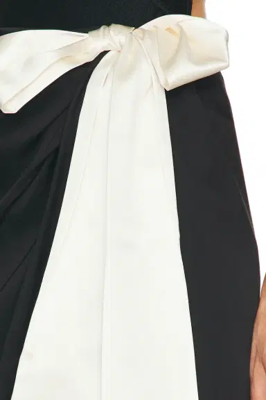 Saint Laurent Bow Tie High Slit Maxi Skirt | Thumbnail 6