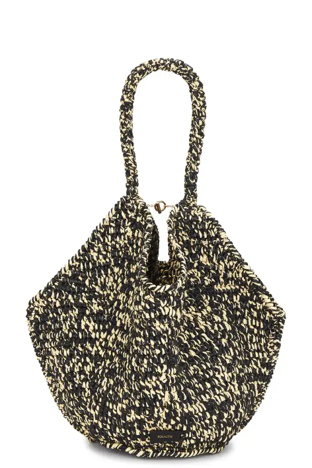 Lotus Medium Raffia Tote Bag