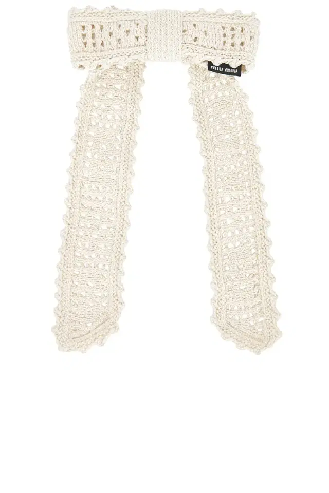 Miu Miu Crochet Filet Bow Beret Hair Clip