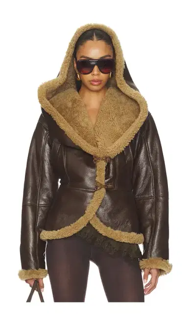 Magda Butrym Leather Shearling Hooded Jacket | Thumbnail 6 Magda Butrym Leather Shearling Hooded Jacket | Thumbnail 6