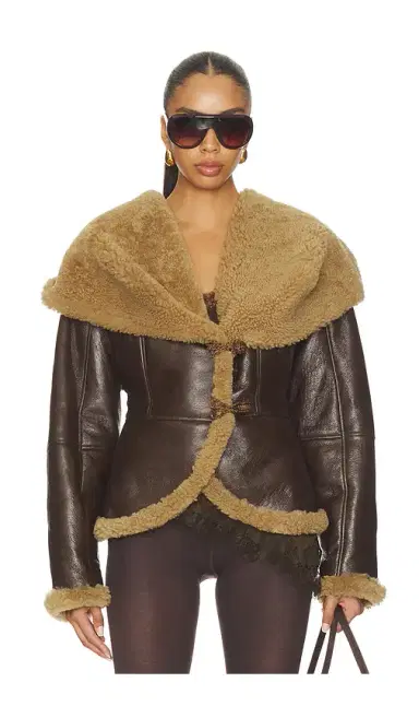 Magda Butrym Leather Shearling Hooded Jacket | Thumbnail 7 Magda Butrym Leather Shearling Hooded Jacket | Thumbnail 7