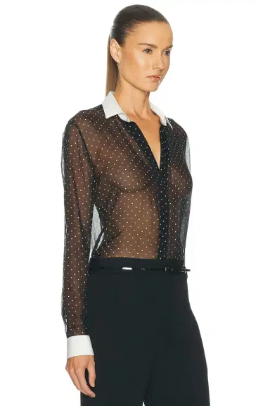 Tom Ford Polka Dot Silk Chiffon Shirt | Thumbnail 2 Tom Ford Polka Dot Silk Chiffon Shirt | Thumbnail 2