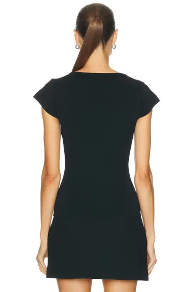 Skims Refined Knit Scoop Neck T-Shirt | Thumbnail 3