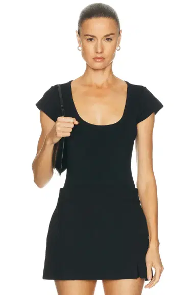 Skims Refined Knit Scoop Neck T-Shirt | Thumbnail 1