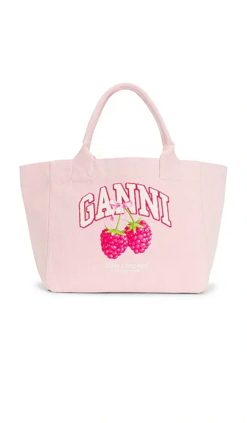 Ganni Medium Trapeze Shopper Bag Raspberry