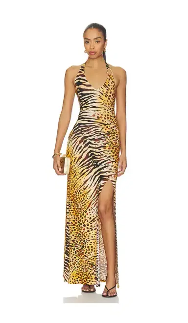 Luli Fama Tigressa Ring Halter Long Dress | Thumbnail 1