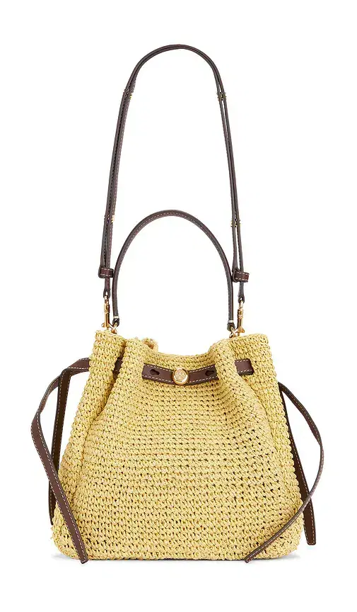 Tory Burch Romy Straw Bucket Bag