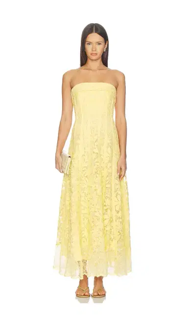 Simkhai Imogen Cotton Lace Bustier Midi Dress | Thumbnail 1 Simkhai Imogen Cotton Lace Bustier Midi Dress | Thumbnail 1