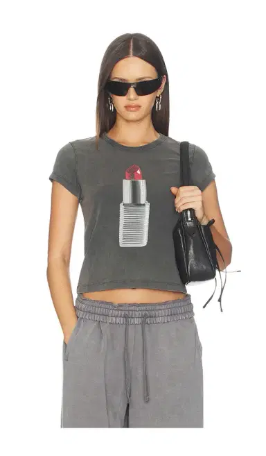 Alexander Wang Baby Tee With Lipstick Graphic | Thumbnail 1 Alexander Wang Baby Tee With Lipstick Graphic | Thumbnail 1