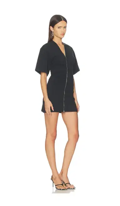 Alexander Wang Gathered T-shirt Dress With Continuous Loop Zipper | Thumbnail 2