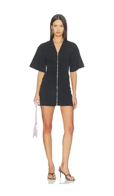 Alexander Wang Gathered T-shirt Dress With Continuous Loop Zipper | Thumbnail 1