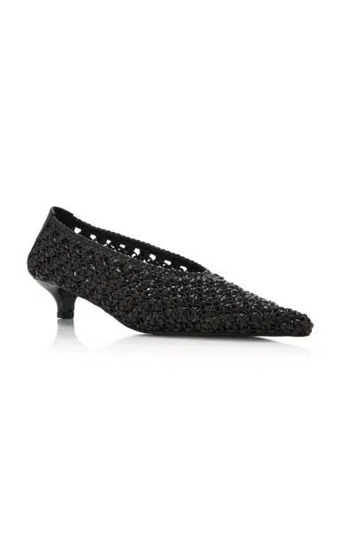 TOTEME Sharp Woven-Leather Kitten Pumps | Thumbnail 4